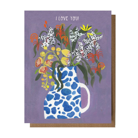 Love You Vase Greeting Card