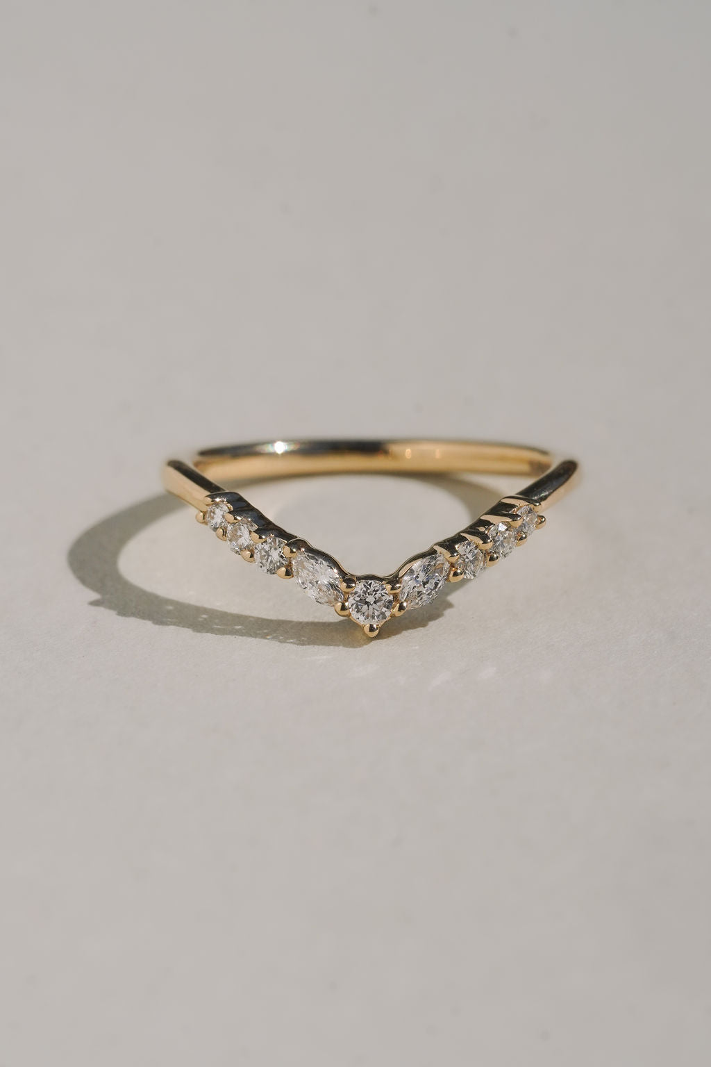 14K Gold Diamond Crest Ring