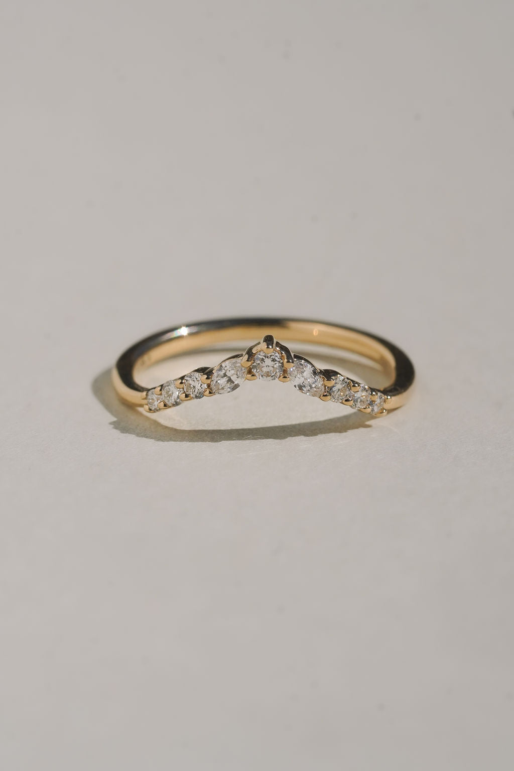 14K Gold Diamond Crest Ring