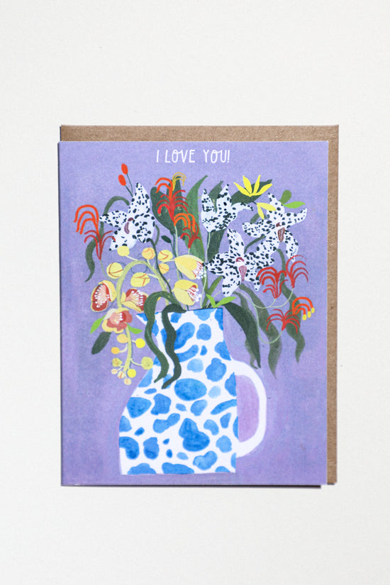 Love You Vase Greeting Card