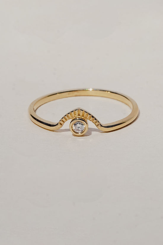 Corrie Ring / White Diamond + 14K Gold