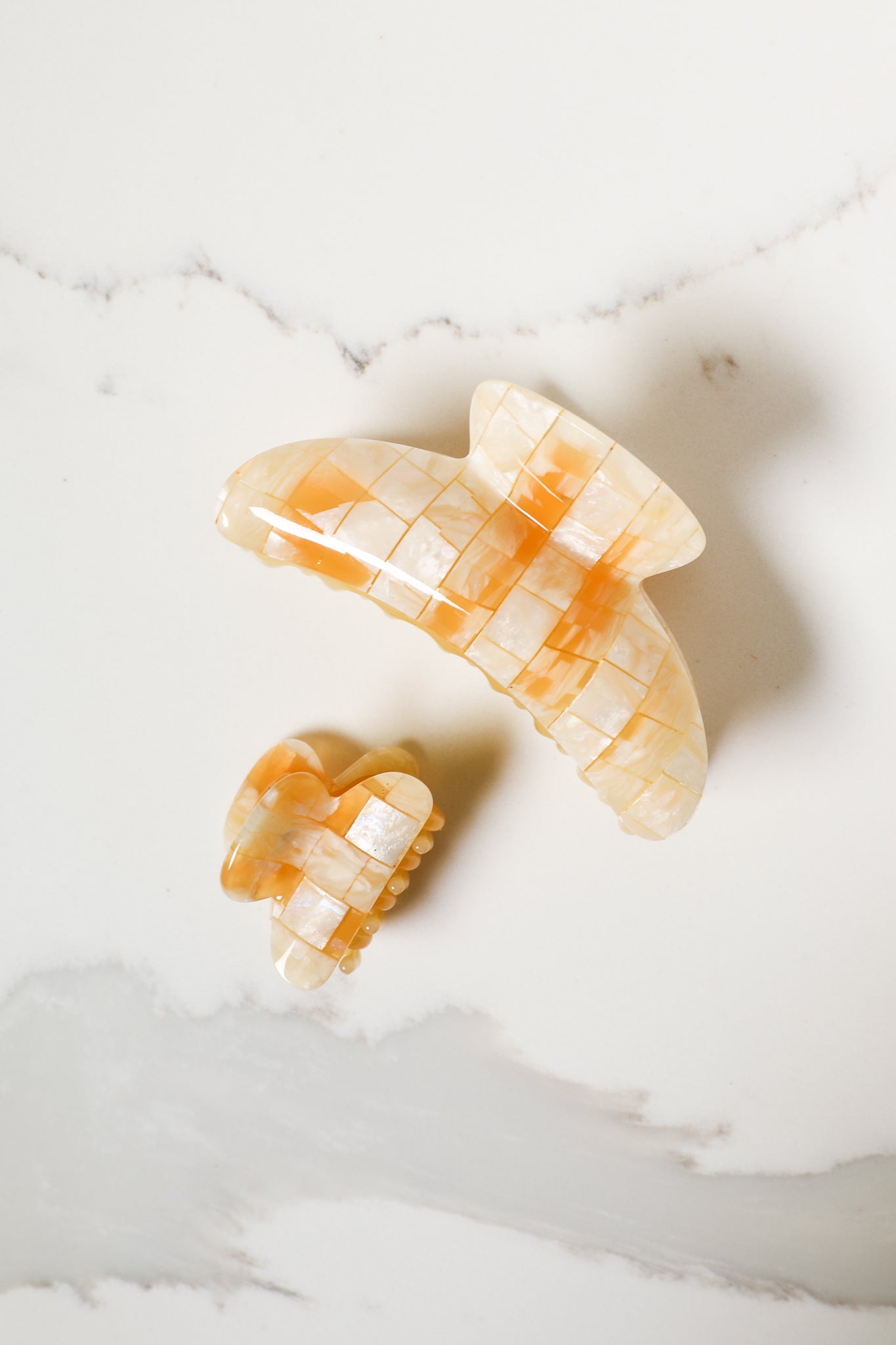 Checkered Sea Shell Hair Clip