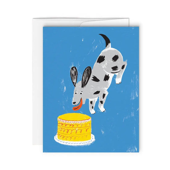 Dog and Cake Greeting Card