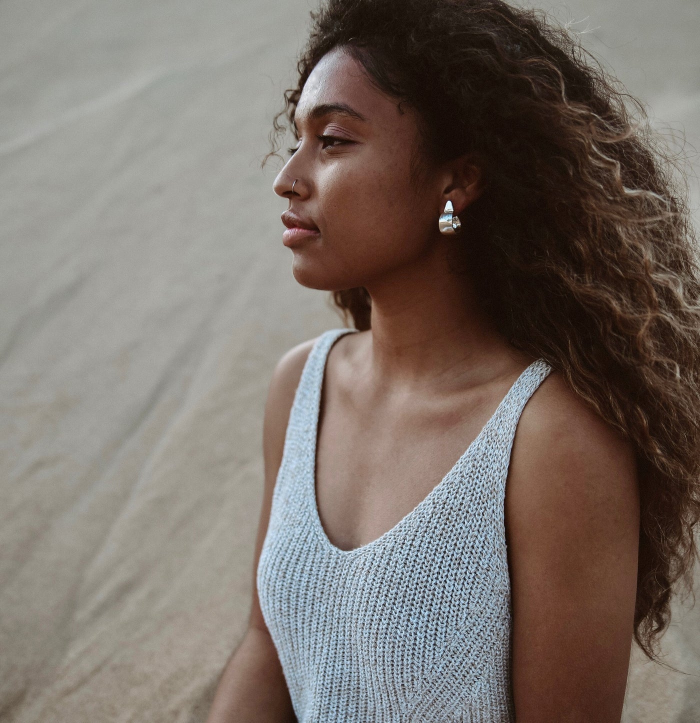 Shield Hoops - Sterling Silver