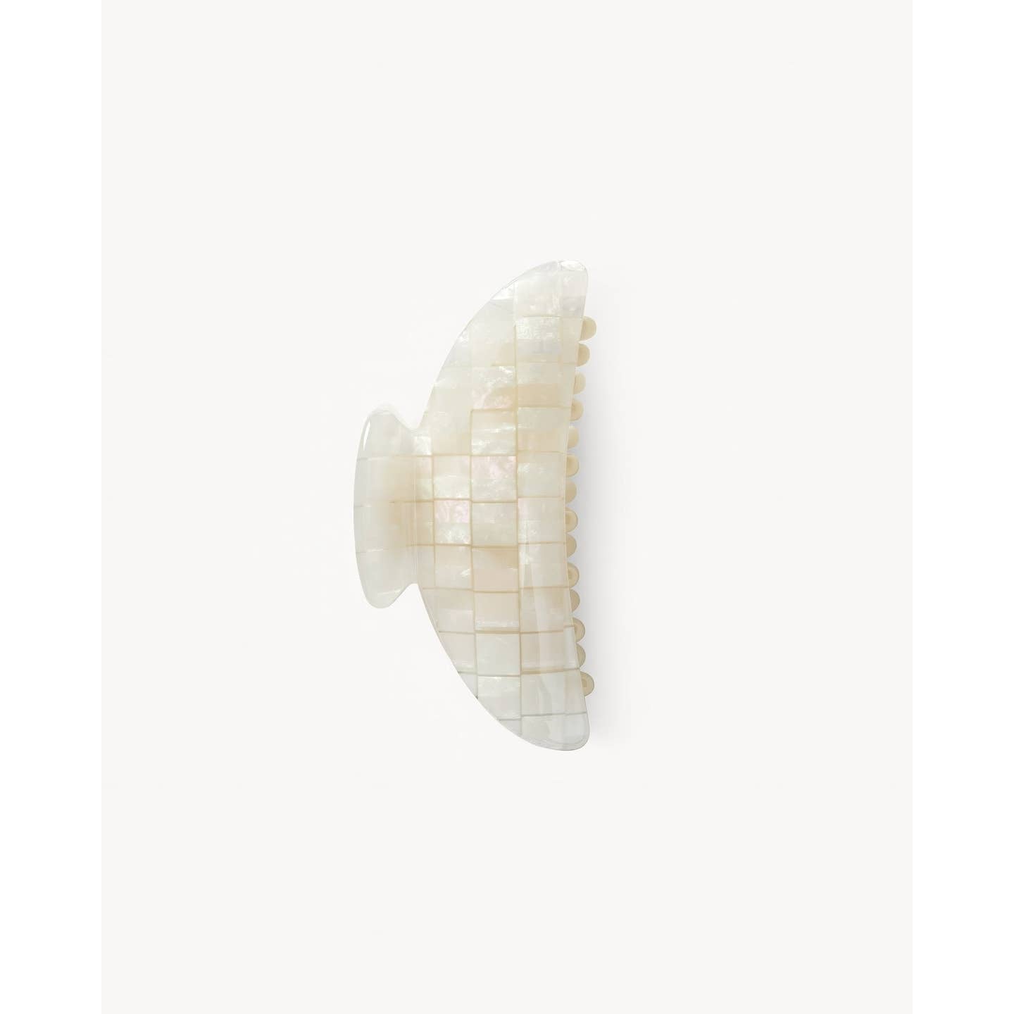 Checkered Opalite Shell Hair Clip