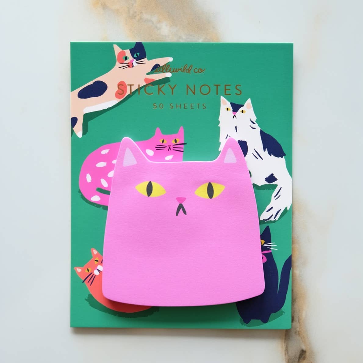 Pink Cat Sticky Notes
