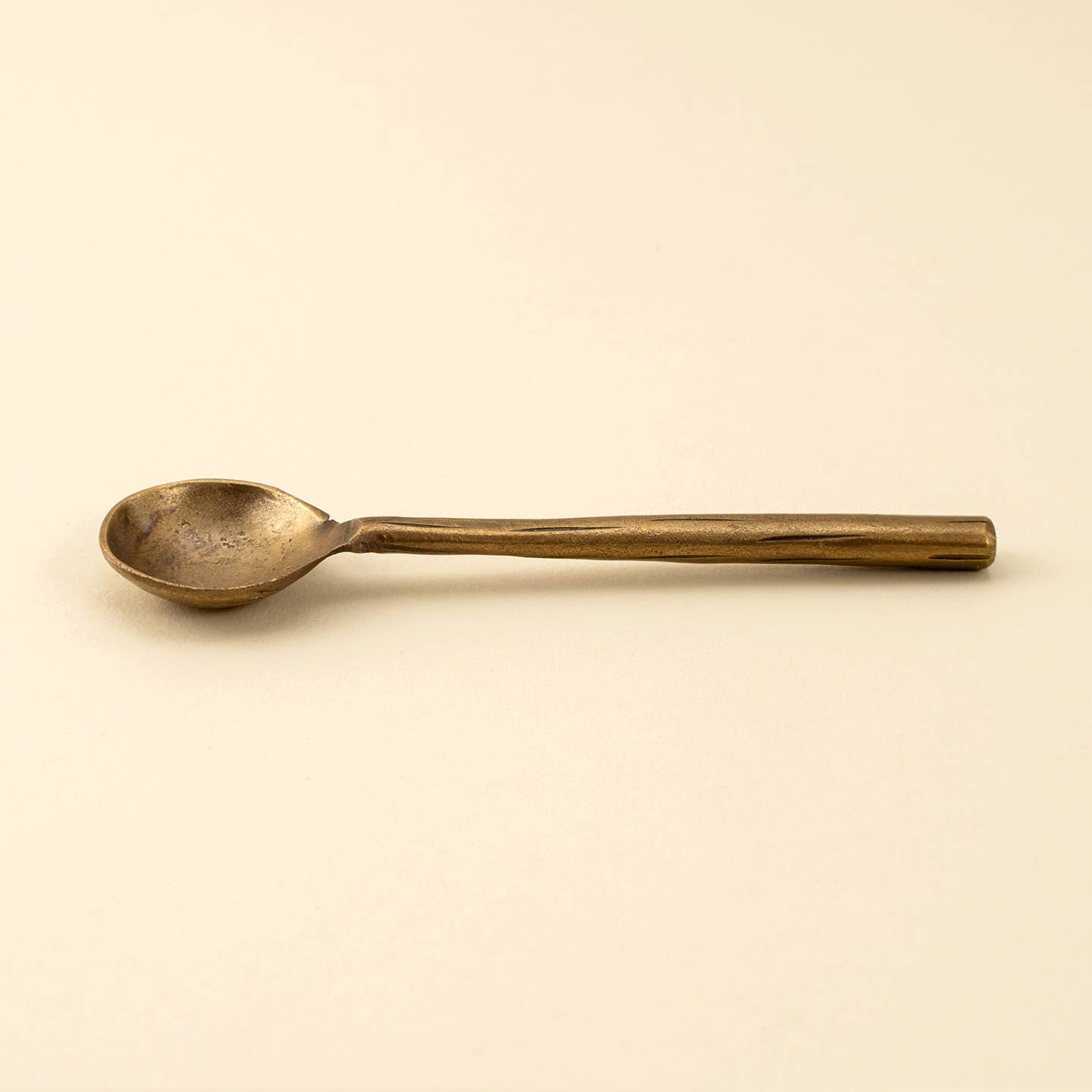 Aged Brass Salt Spoon