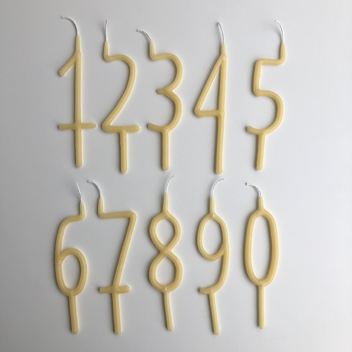 Hand Dipped Beeswax Number Candles