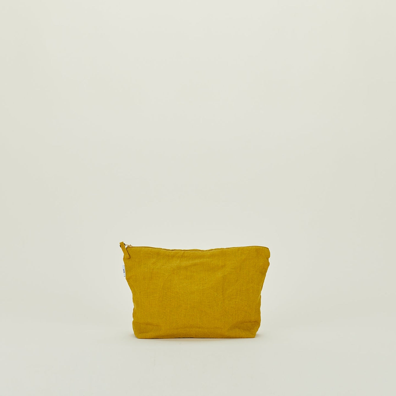 Linen Zipper Pouch / Mustard
