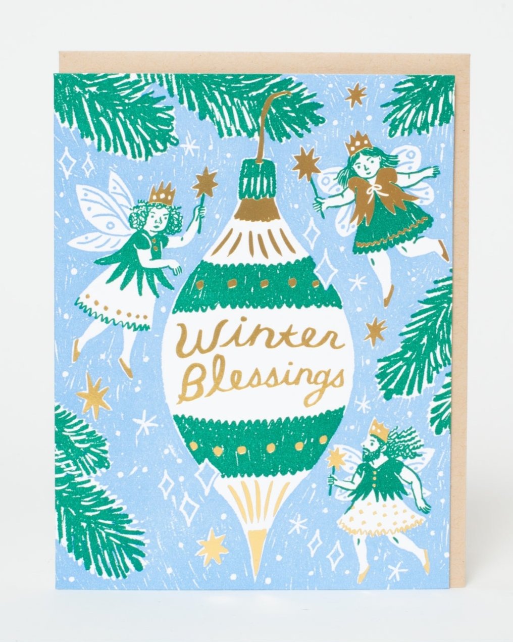 Winter Blessings Fairies Greeting Card