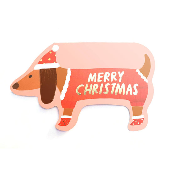 Merry Christmas Dachshund Greeting Card