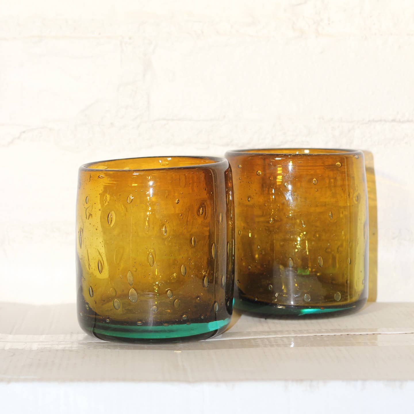 Sunflower Bubbly Handblown Glass