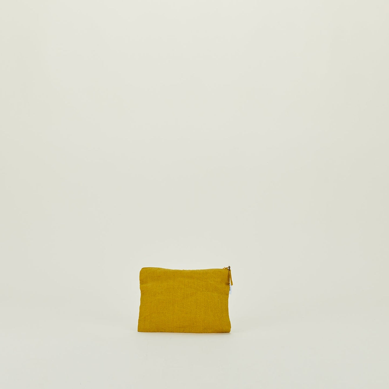 Linen Zipper Pouch / Mustard
