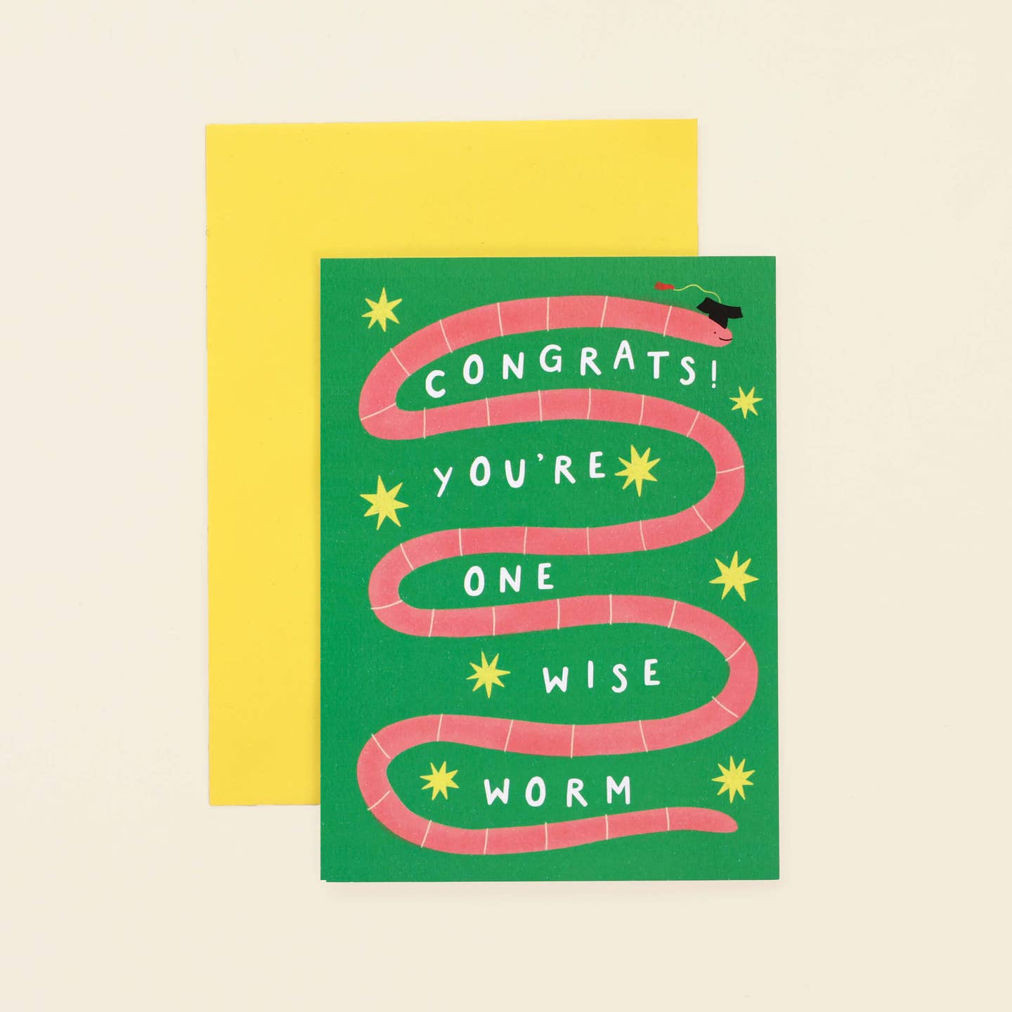 Wise Worm Graduation Greeting Card