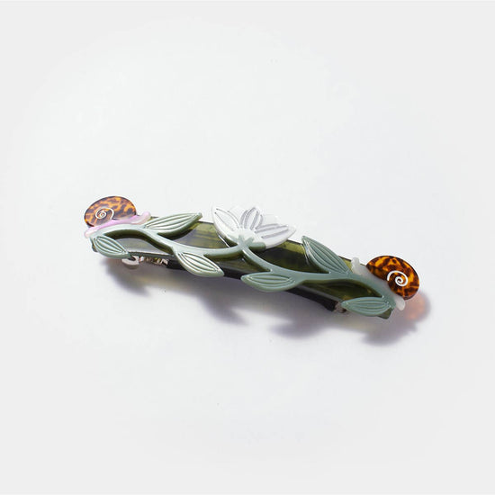 Lotus and Snail French Barrette