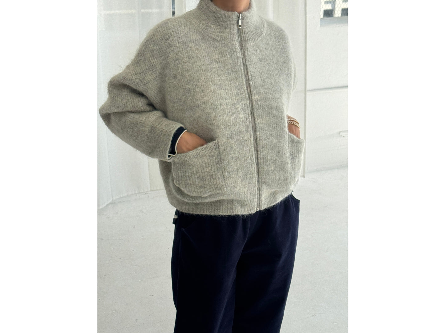 Alpaca Zip Front Jacket