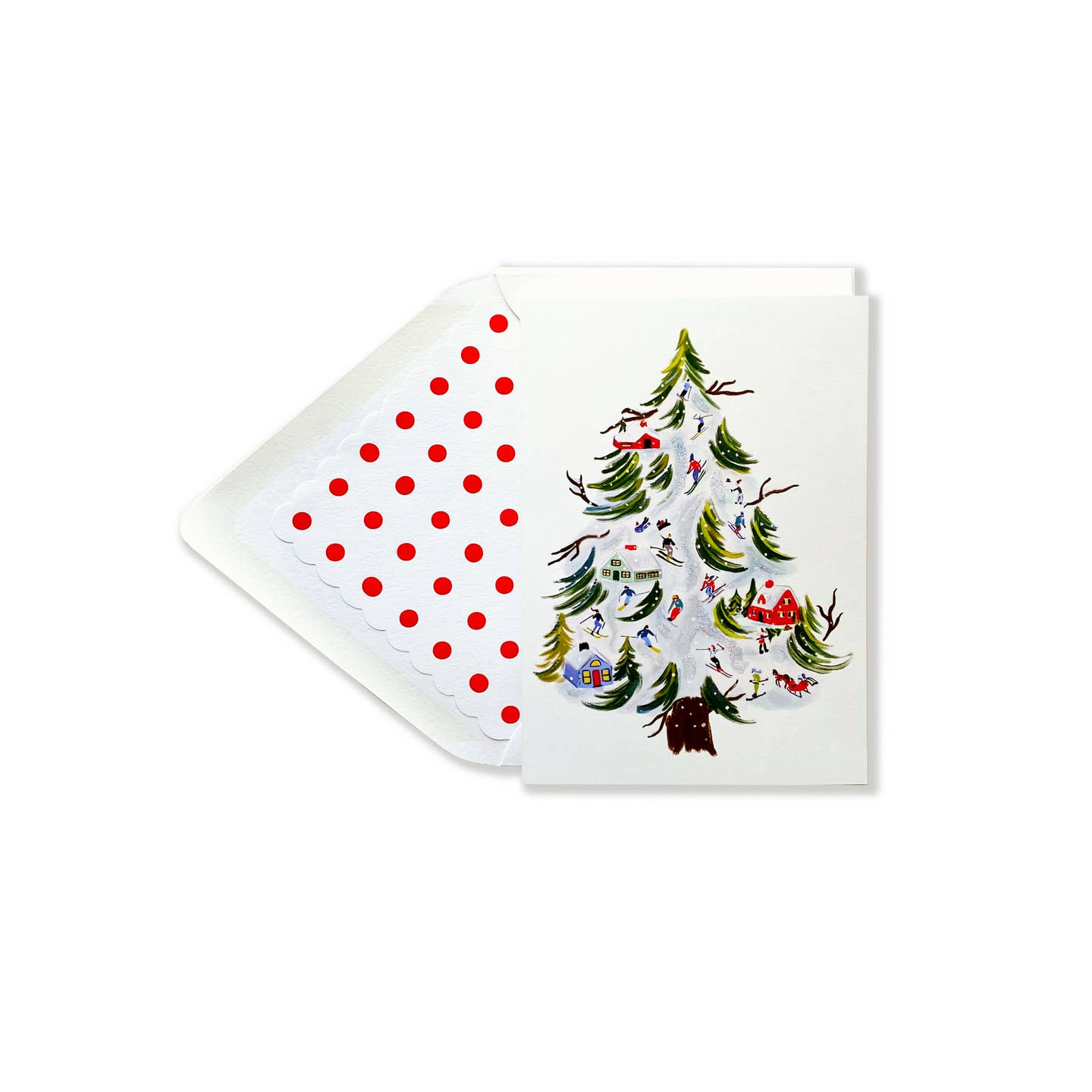 Christmas Tree Ski Greeting Card