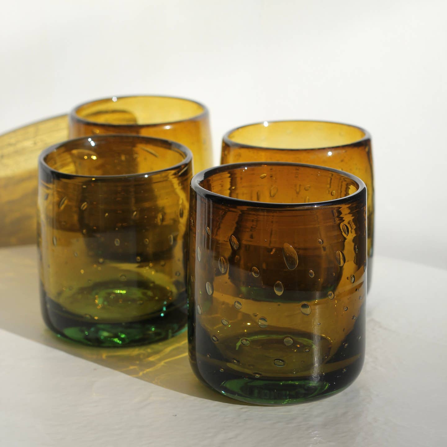 Sunflower Bubbly Handblown Glass