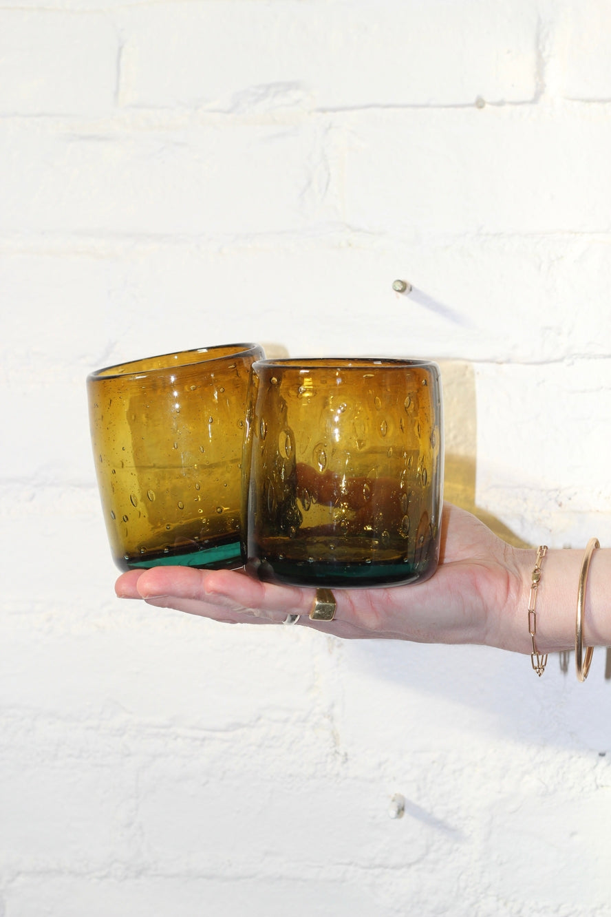 Sunflower Bubbly Handblown Glass