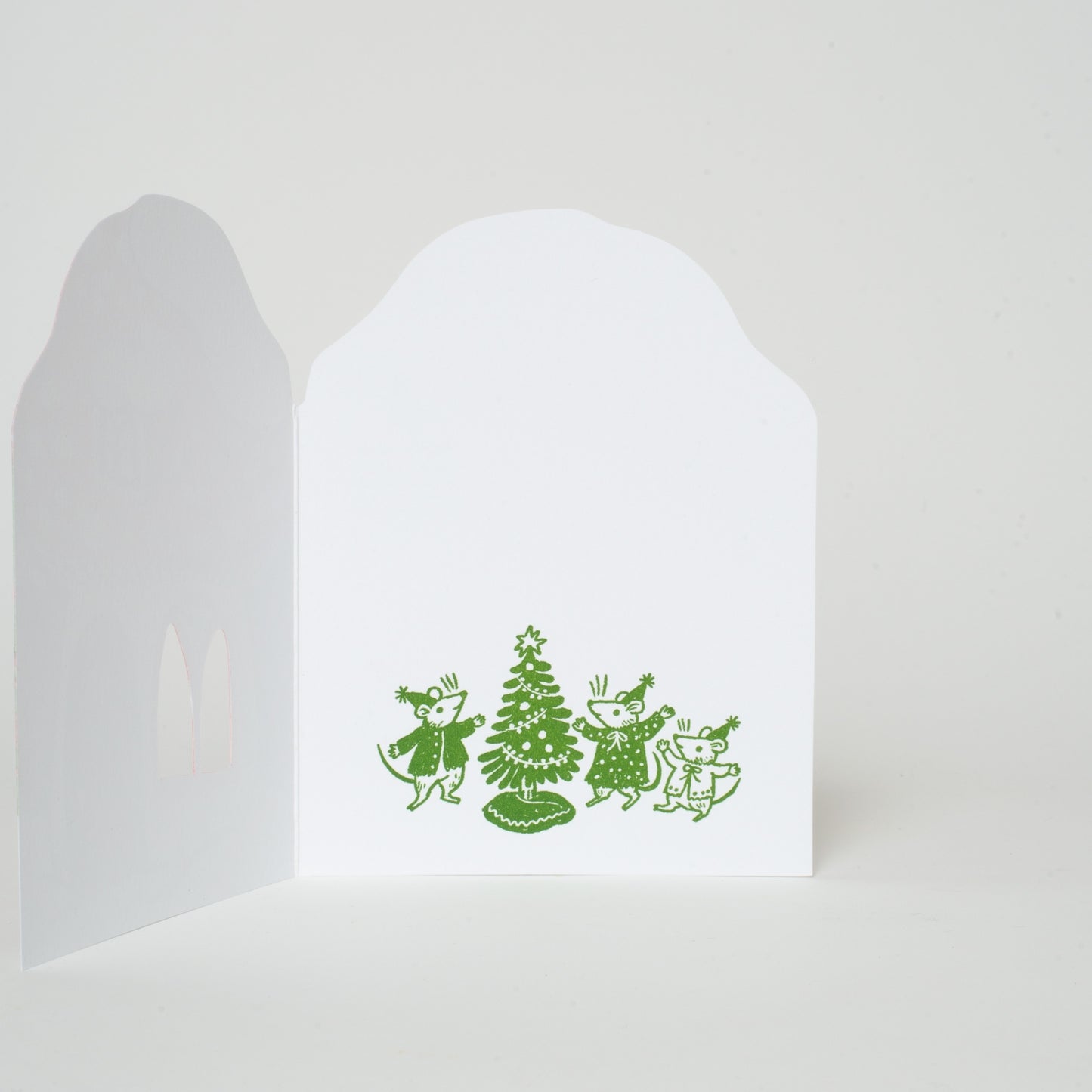 Christmas Mushroom Mice Greeting Card