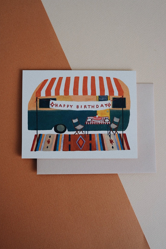 Camper Trailer Birthday Greeting Card