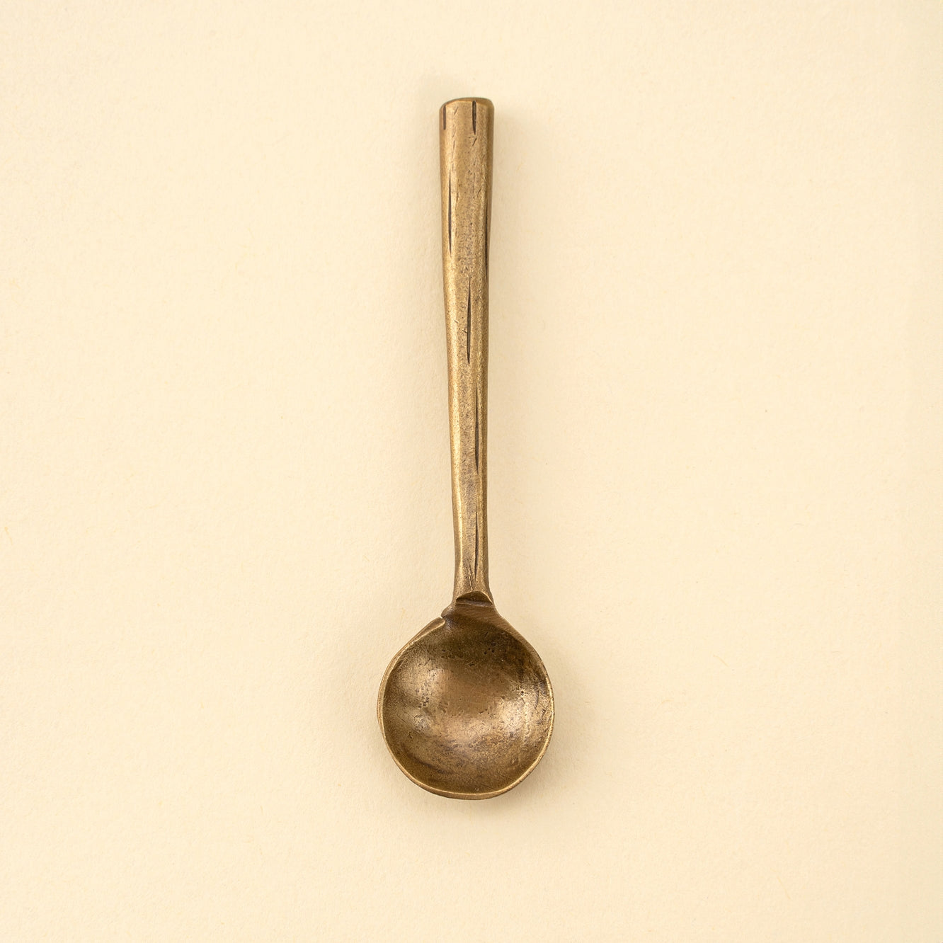 Aged Brass Salt Spoon