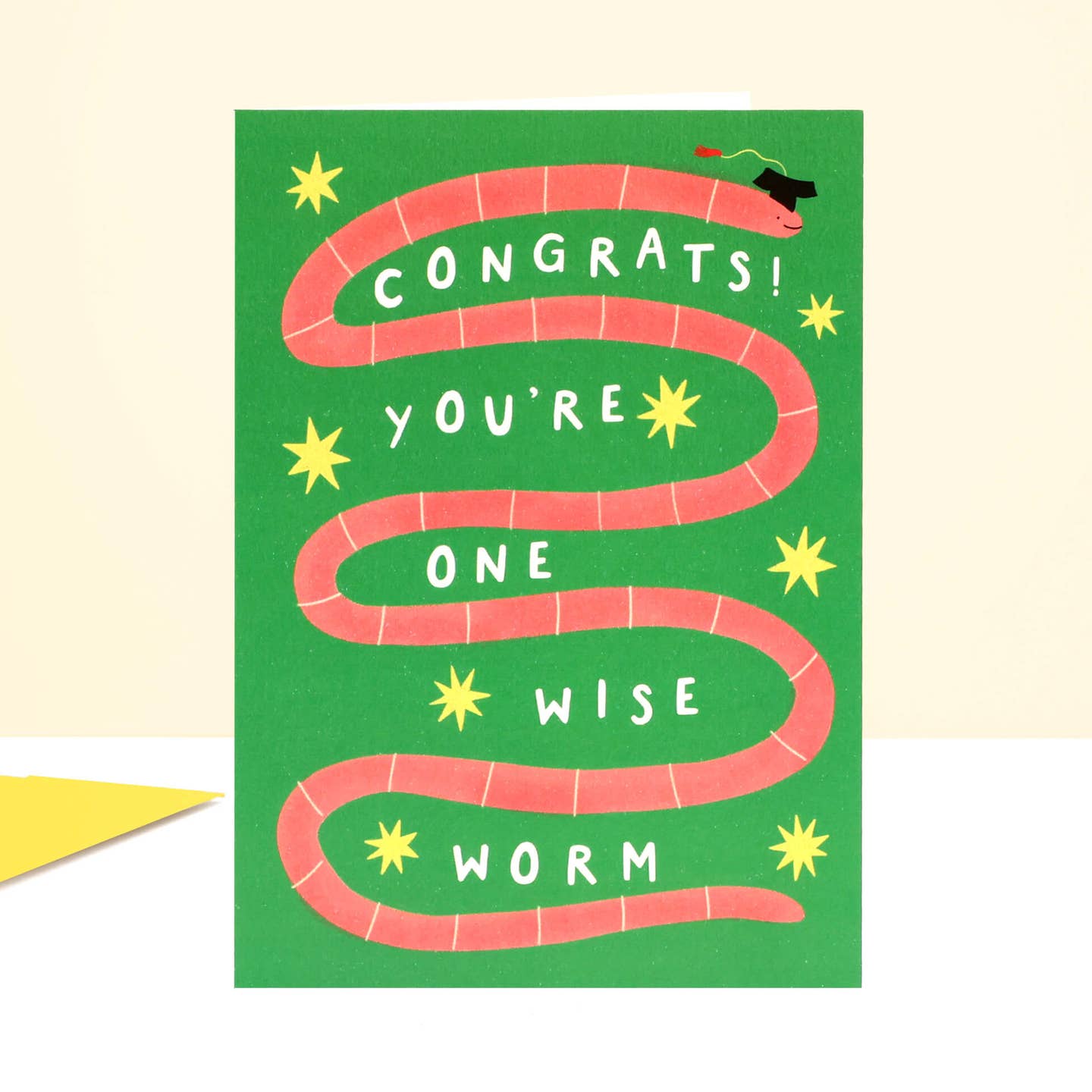 Wise Worm Graduation Greeting Card