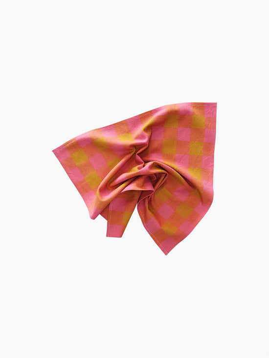 Gingham Grapefruit Napkin Pair