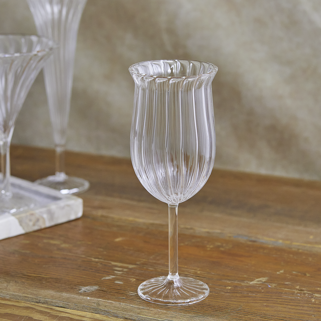 Ridged Wine Glasses