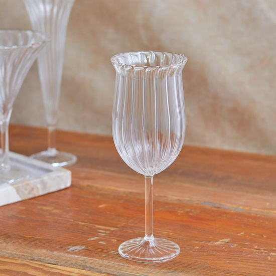 Ridged Wine Glasses
