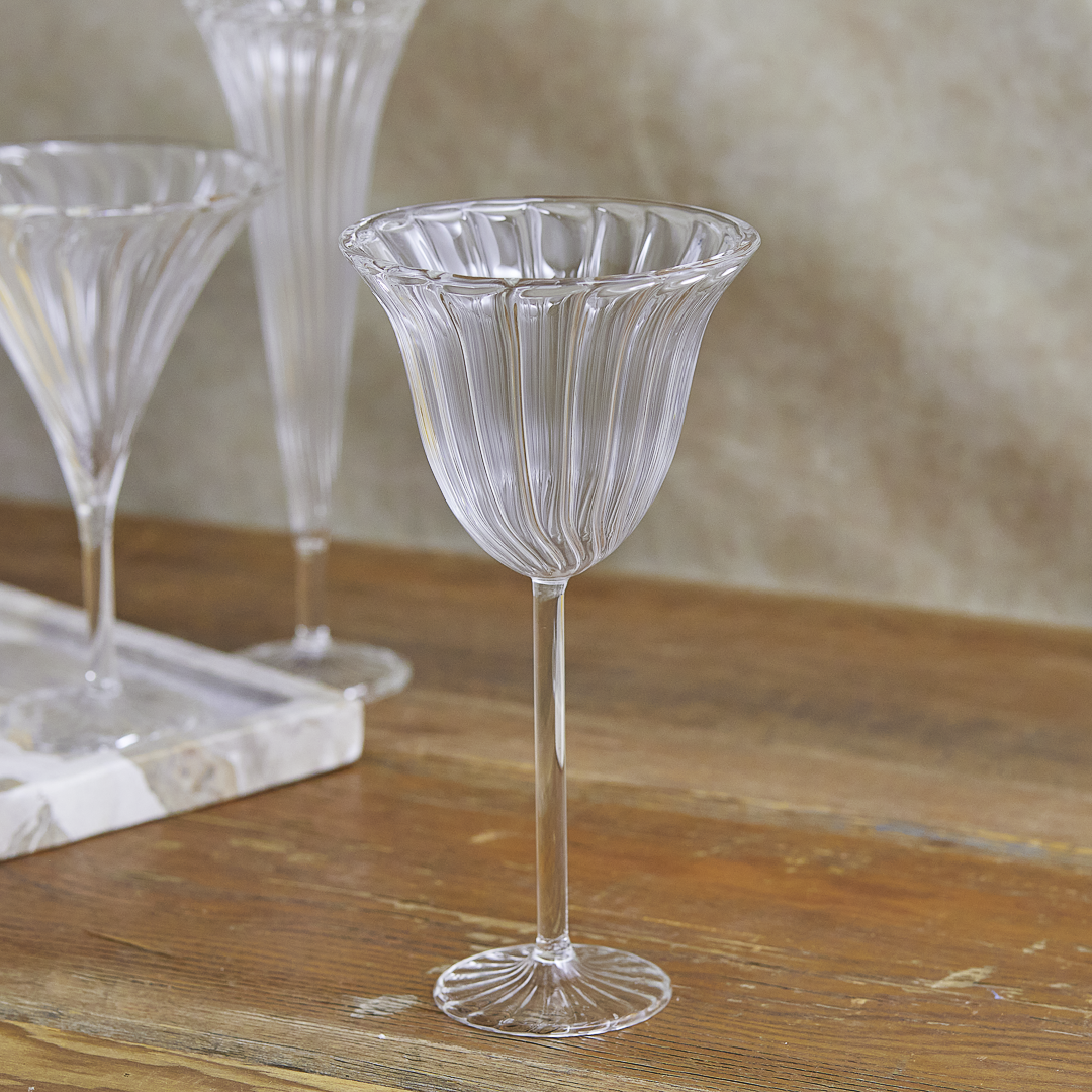 Ridged Wine Glasses