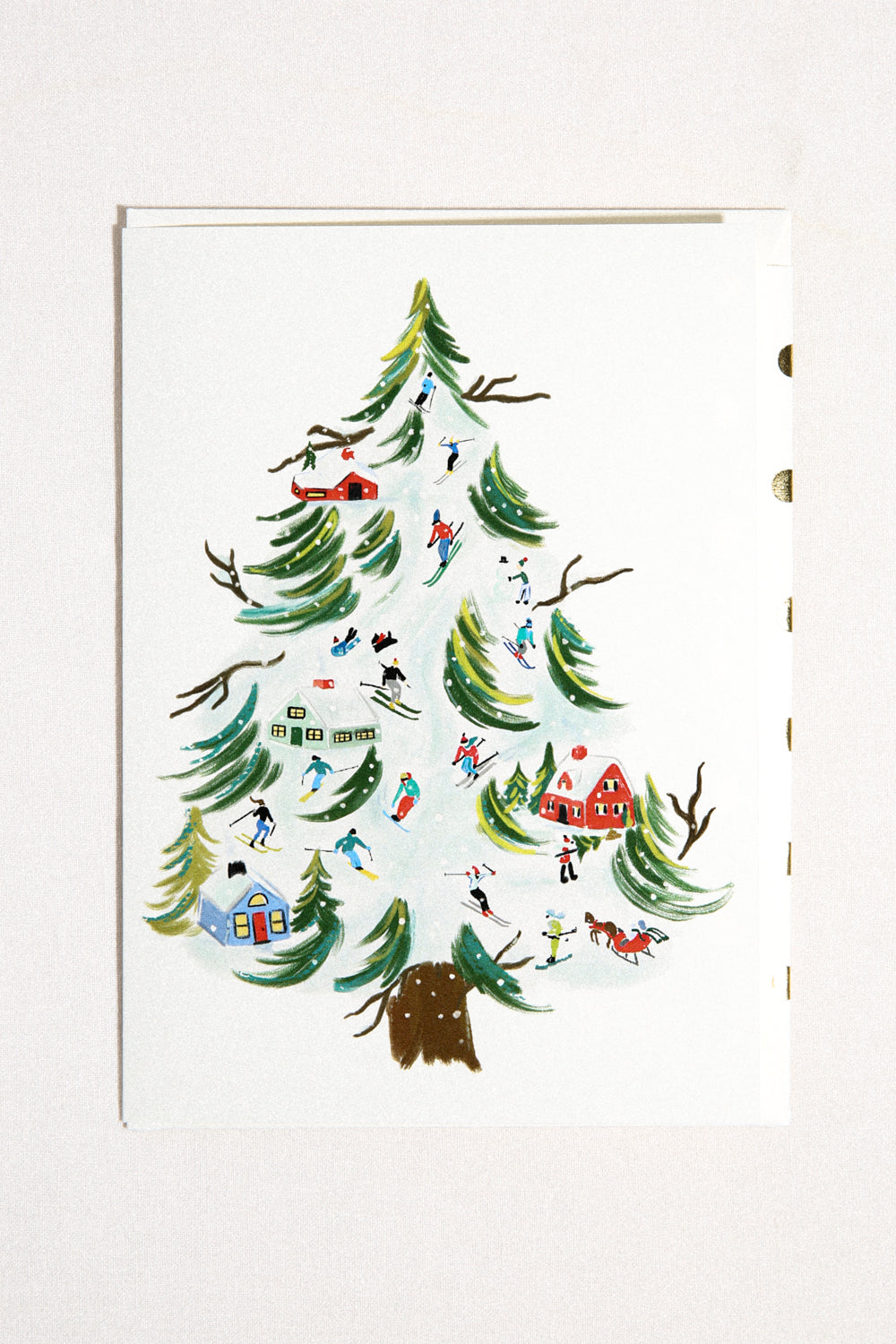 Christmas Tree Ski Greeting Card