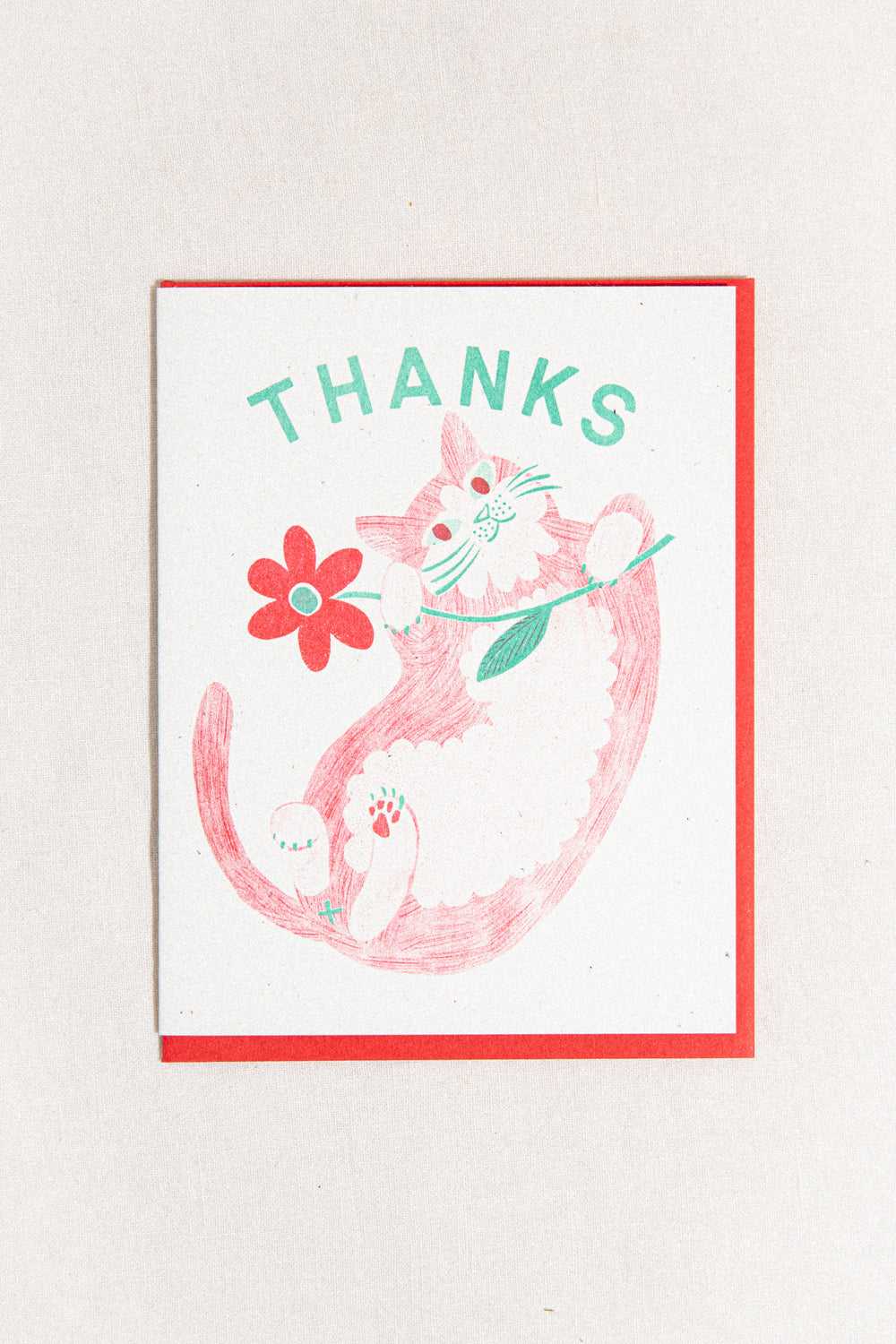 Daisy Thanks Cat Greeting Card