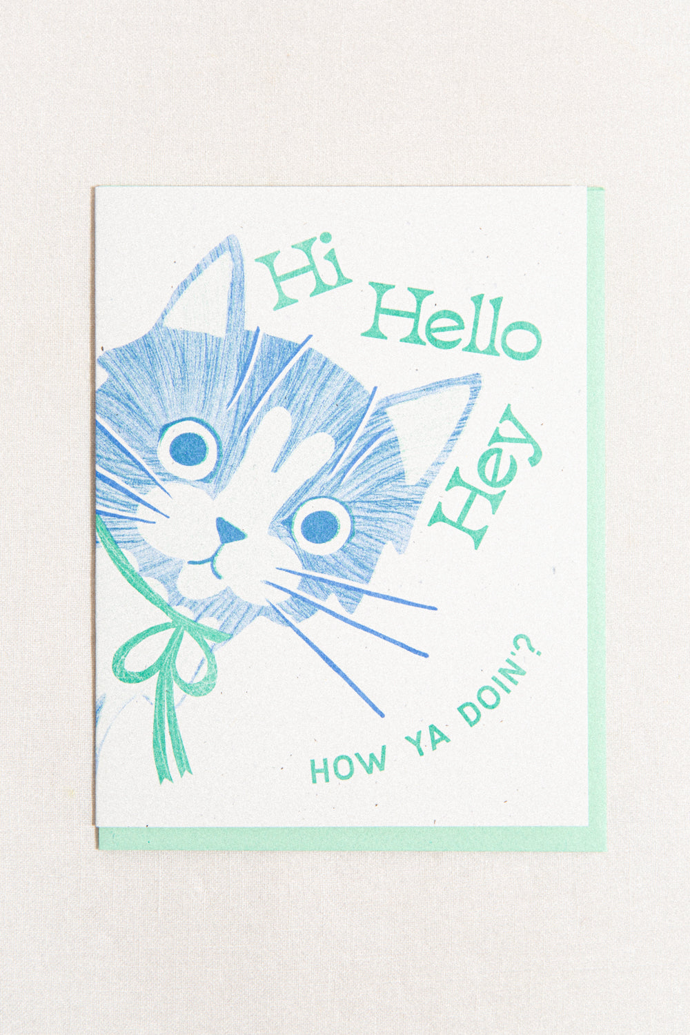 Hi Hello Hey Cat Greeting Card