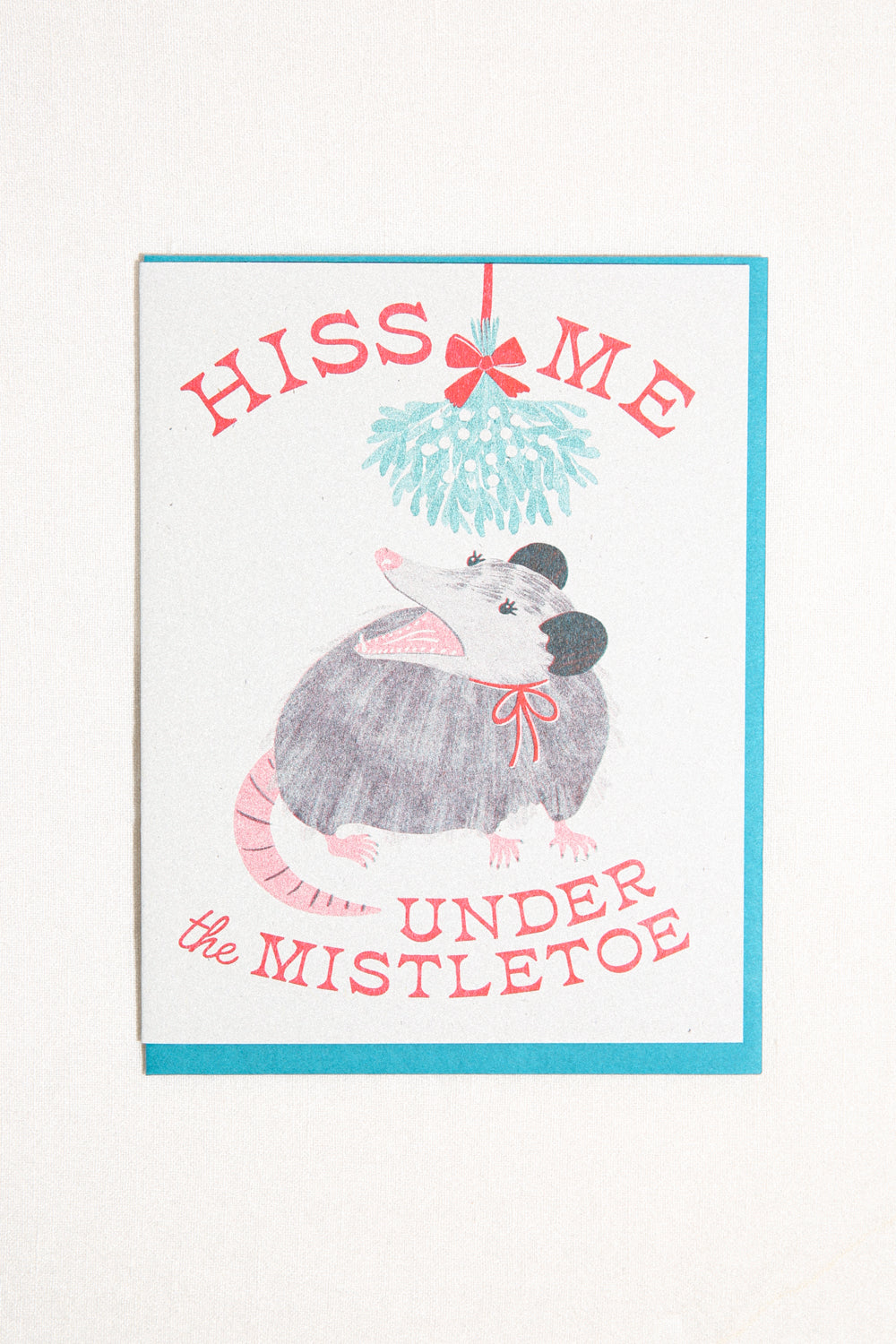 Mistletoe Opossum Greeting Card