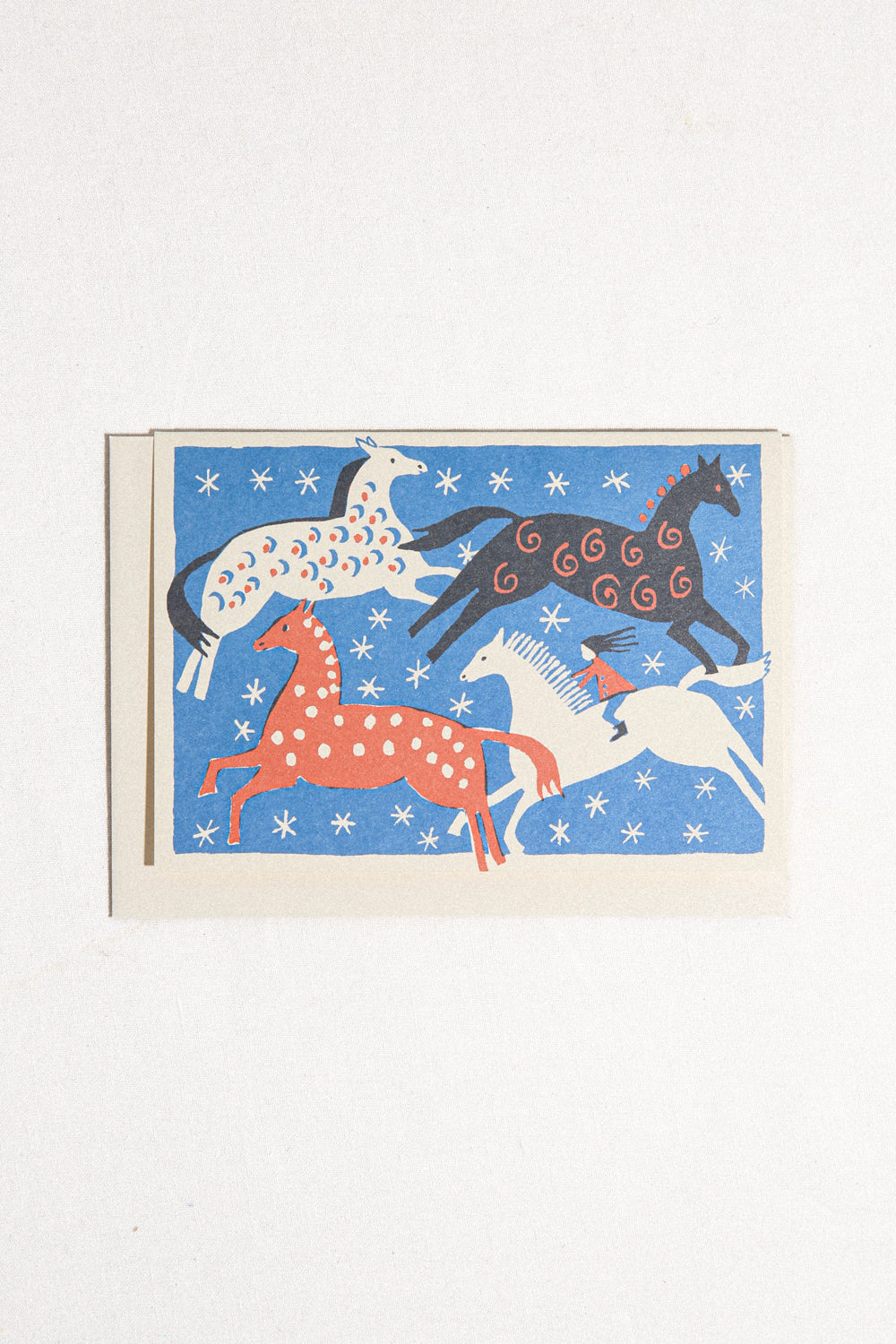 Four Horses Greeting Card