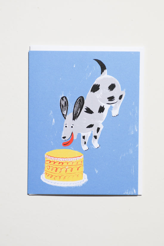 Dog and Cake Greeting Card