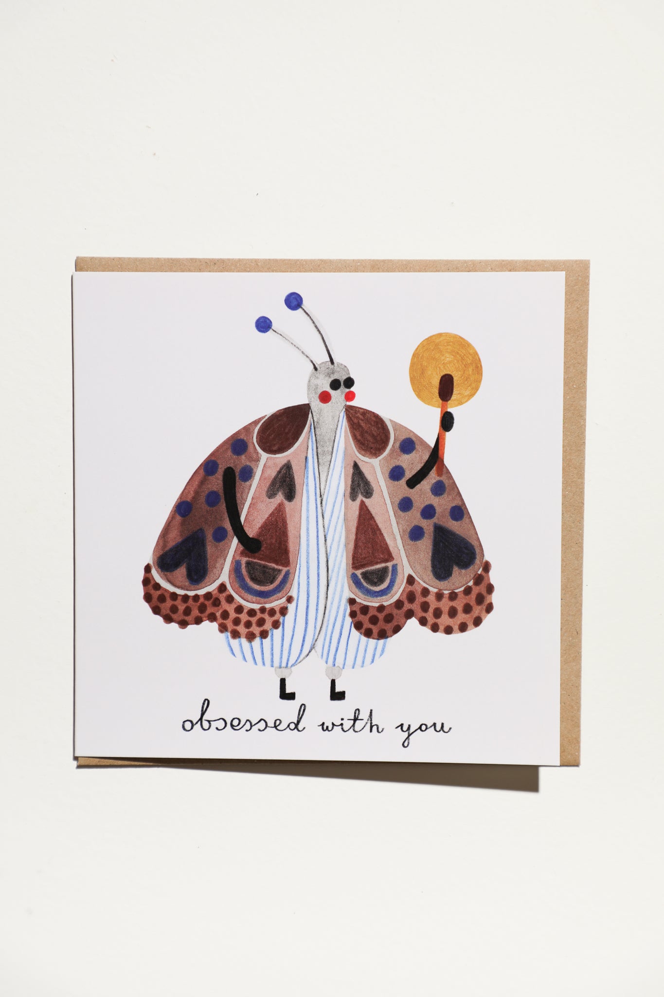 Obessed Moth Greeting Card