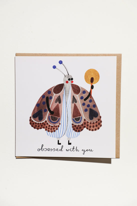 Obessed Moth Greeting Card