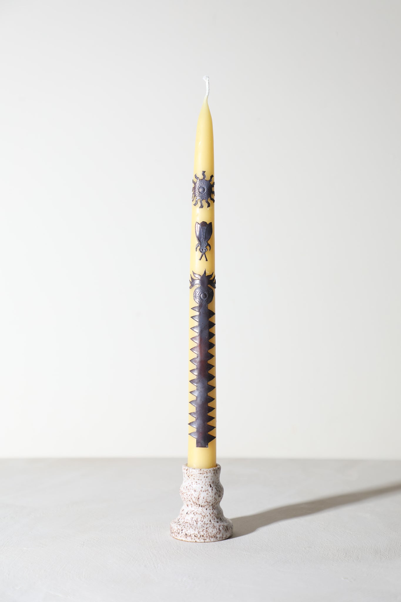 Copper Adorned Beeswax Tapers
