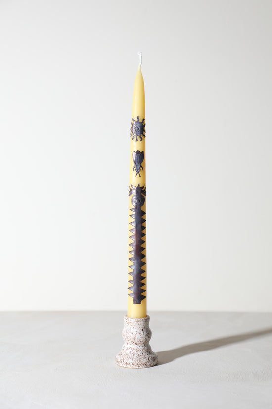 Copper Adorned Beeswax Tapers