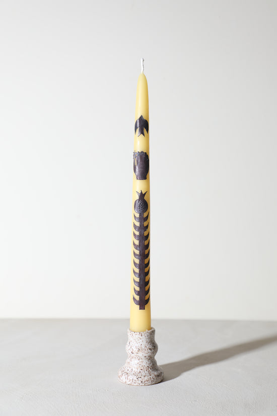 Copper Adorned Beeswax Tapers