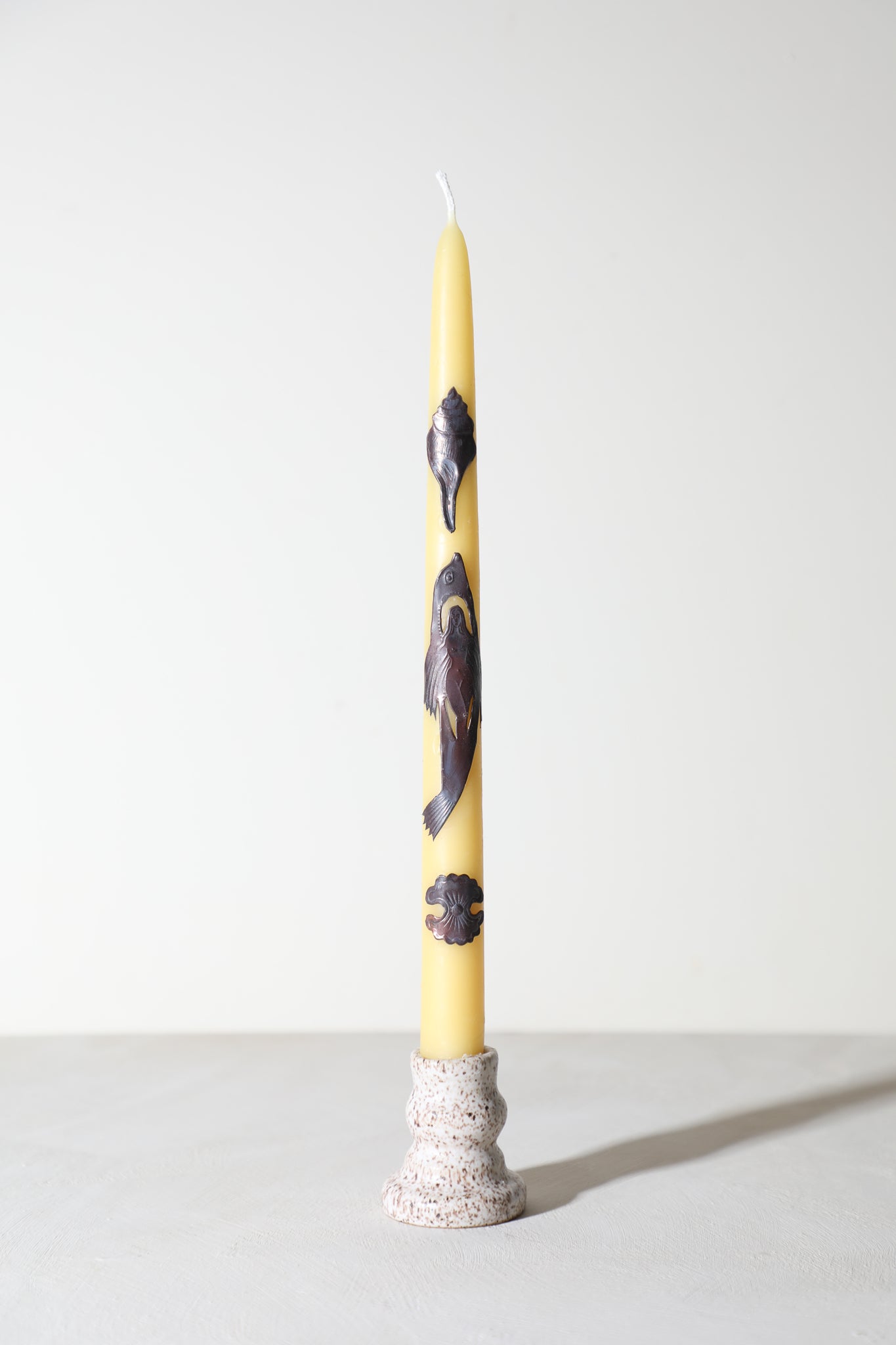 Copper Adorned Beeswax Tapers