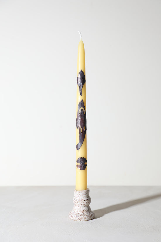 Copper Adorned Beeswax Tapers