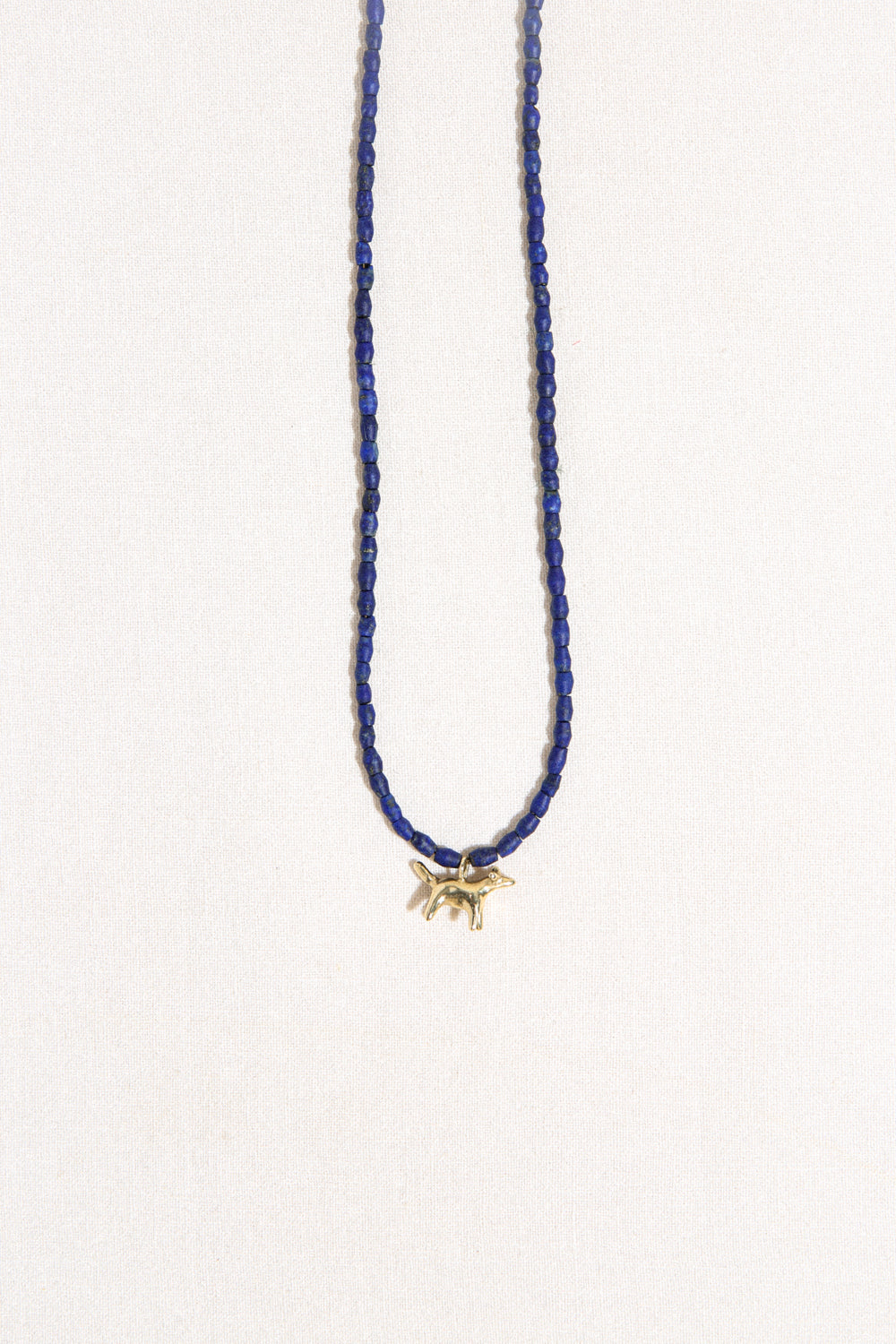 Bonnie Necklace - Solid 14K Gold + Lapis Beads