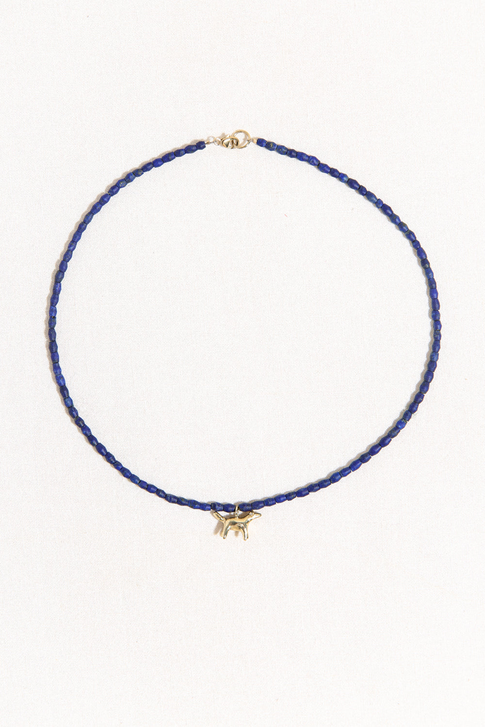 Bonnie Necklace - Solid 14K Gold + Lapis Beads