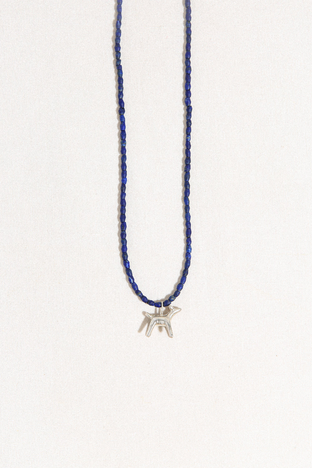 Beau Necklace - Sterling Silver + Lapis Beads