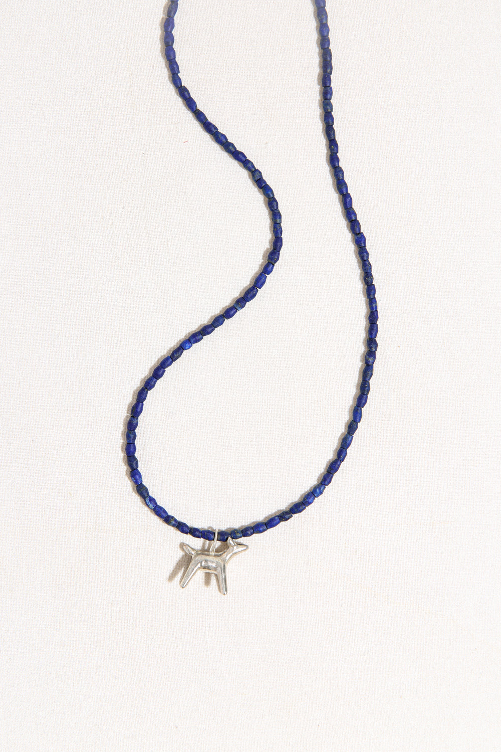Beau Necklace - Sterling Silver + Lapis Beads