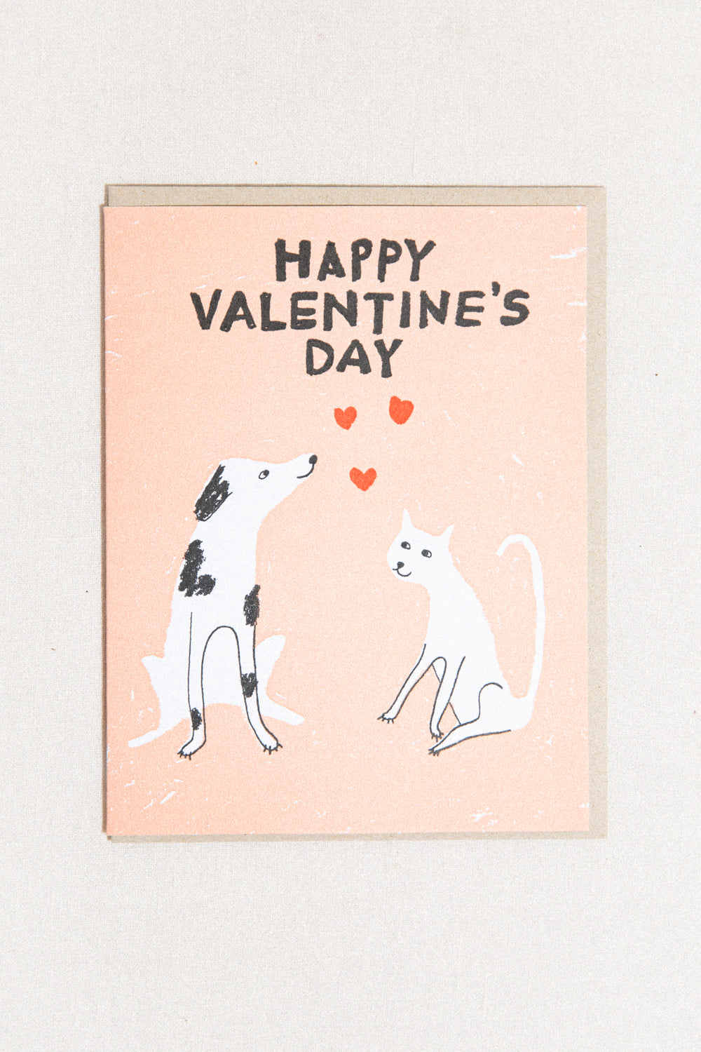 Valentines Cat and Dog Greeting Card
