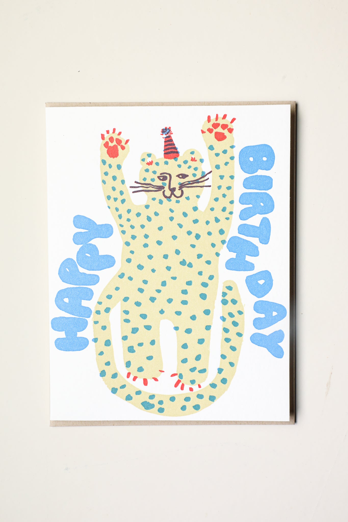 Birthday Party Cheetah Greeting Card